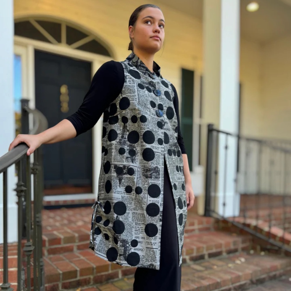 Black and White Polka Dot Vest